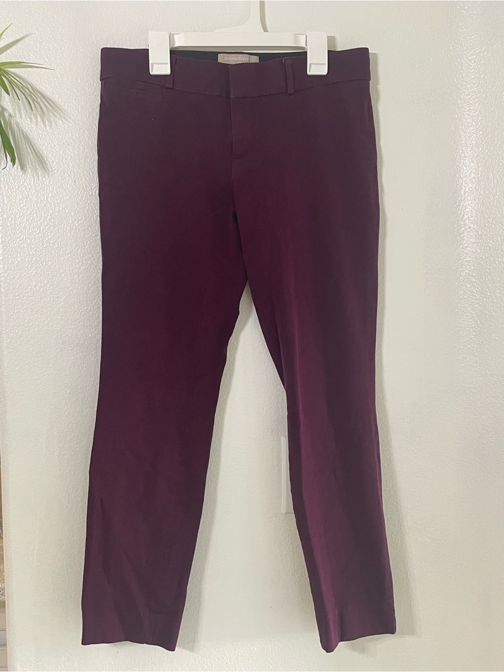 Banana Republic Plum Straight-Leg Trousers
